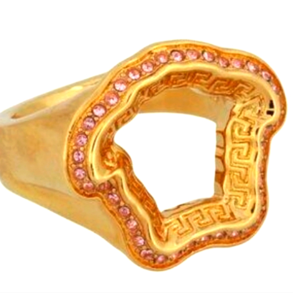 NEW VERSACE Gold and Pink Women's Sz 6 Full Set